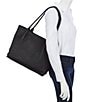 Hammitt Oliver Black Rivet Pebble Leather Snap Tote Bag, Color:Black/Gunmetal - Image 4