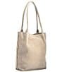 Color:Grey Natural - Image 3 - Oliver Medium Pebble Leather Gold Hardware Tote Bag