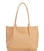 Color:Toasted Tan/Brushed Gold - Image 1 - Oliver Toasted Tan Rivet Pebble Leather Snap Tote Bag