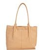 Color:Toasted Tan/Brushed Gold - Image 2 - Oliver Toasted Tan Rivet Pebble Leather Snap Tote Bag