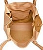 Color:Toasted Tan/Brushed Gold - Image 4 - Oliver Rivet Pebble Brushed Gold Leather Snap Tote Bag