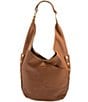 Hammitt Tom Zip Brushed Gold Shoulder Hobo Bag, Color:Mahogany Pebble/Brushed Gold/Red Zip - Image 1