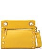 Color:Sacha Yellow/Brushed Gold - Image 1 - Tony Gold Tone Grommet Studded Leather Crossbody Bag