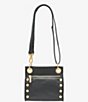 Color:Black/Brushed Gold - Image 4 - Tony Grommet Studded Leather Crossbody Bag