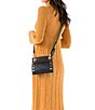 Color:Black/Brushed Gold - Image 6 - Tony Grommet Studded Leather Crossbody Bag