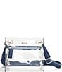 Color:Clear/Silver/Indigo - Image 1 - Tony Small Clear Grommet Studded Zip Crossbody Bag