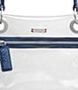 Color:Clear/Silver/Indigo - Image 3 - Tony Small Clear Grommet Studded Zip Crossbody Bag