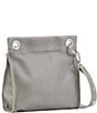 Color:Pewter/Brushed Silver - Image 2 - Tony Studded Leather Medium Crossbody Bag