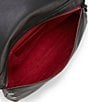 Color:Black/Gunmetal/Red Zipper - Image 6 - VIP Black Fold-Over Large Crossbody Bag