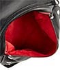 Color:Black/Gunmetal/Red Zipper - Image 3 - VIP Fold-Over Medium Crossbody Bag Silver Contrast Zipper