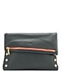 Hammitt VIP Fold-Over Leather Red Zipper Large Crossbody Bag, Color:Black/Brushed Gold/Red Zipper - Image 1