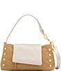 Hammitt Vip Leather and Raffia Convertible Shoulder Bag, Color:Calla Lily White Raffia/Brushed Gold - Image 1