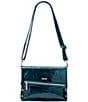 Color:Dipped Teal/Brushed Silver - Image 4 - VIP Medium Silver Studded Leather Crossbody Bag