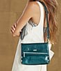 Color:Dipped Teal/Brushed Silver - Image 6 - VIP Medium Silver Studded Leather Crossbody Bag