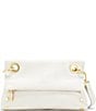 Color:Calla Lily White/Brushed Gold - Image 1 - Gold Hardware VIP Montana Pebbled Leather Fold Crossbody Bag
