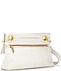 Color:Calla Lily White/Brushed Gold - Image 3 - Gold Hardware VIP Montana Pebbled Leather Fold Crossbody Bag