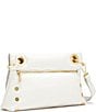 Color:Calla Lily White/Brushed Gold - Image 4 - Gold Hardware VIP Montana Pebbled Leather Fold Crossbody Bag