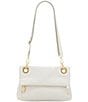 Color:Calla Lily White/Brushed Gold - Image 6 - Gold Hardware VIP Montana Pebbled Leather Fold Crossbody Bag