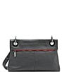 Color:Black/Gunmetal - Image 2 - VIP Montana Pebbled Leather Fold Crossbody Bag