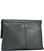 Color:Black/Gunmetal - Image 2 - VIP Fold Over Large Studded Leather Zip Flap Crossbody Bag