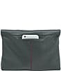 Color:Black/Gunmetal - Image 4 - VIP Fold Over Large Studded Leather Zip Flap Crossbody Bag