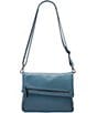 Hammitt VIP Studded Gunmetal Hardware Leather Fold-Over Zip Flap Medium Crossbody Bag, Color:Curated Blue/Gunmetal - Image 4