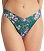 Color:Flowers In Your Hair - Image 1 - Floral Print Original Rise Lace Thong
