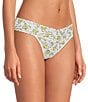 Color:Forever Gold - Image 1 - Heart Print Original Rise Lace Bridal Thong