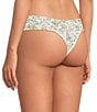 Color:Forever Gold - Image 2 - Heart Print Original Rise Lace Bridal Thong