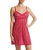 Color:Berry Sangria - Image 1 - Leopard Print Sweetheart Neck Sleeveless Lace Chemise