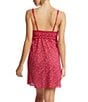 Color:Berry Sangria - Image 2 - Leopard Print Sweetheart Neck Sleeveless Lace Chemise