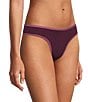 Color:Pearl-Marshmallow/Dried Cherry-Damson Plum/Black - Image 3 - Move-Calm Natural Rise Thong 3-Pack