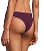 Color:Pearl-Marshmallow/Dried Cherry-Damson Plum/Black - Image 4 - Move-Calm Natural Rise Thong 3-Pack