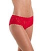 Hanky Panky Signature Lace Key Hole Cheeky Bikini Panty, Color:Red - Image 3