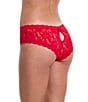 Hanky Panky Signature Lace Key Hole Cheeky Bikini Panty, Color:Red - Image 4
