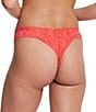 Hanky Panky Signature Stretch Lace Original Rise Thong, Color:Hibiscus Bloom - Image 2