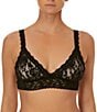 Color:Black - Image 1 - Signature Lace Padded Crossover Bralette