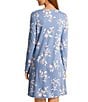 Hanro Floral Jersey Knit Long Sleeve V-Neck Nightgown, Color:Pearly Flowers - Image 3