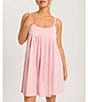 Color:Coral Pink - Image 1 - Juliet Pleated Jersey Knit Scoop Neck Sleeveless Babydoll Nightgown
