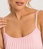 Color:Coral Pink - Image 3 - Juliet Pleated Jersey Knit Scoop Neck Sleeveless Babydoll Nightgown