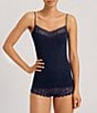 Color:Deep Navy - Image 1 - Moments Fine Ribbed Lace Cami