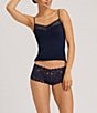 Color:Deep Navy - Image 3 - Moments Fine Ribbed Lace Cami