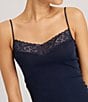 Color:Deep Navy - Image 4 - Moments Fine Ribbed Lace Cami