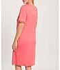 Color:Porcelain Rose - Image 2 - Rosa Short Sleeve Cotton Knit Nightgown