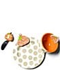 Happy Everything! Chevron Pumpkin Embellishment Plate, Bowl & Spreader Set - Image 1