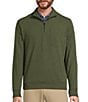 Color:Olive Heather - Image 1 - Autumnal Equinox Collection Long Sleeve Quarter-Zip Solid Pullover
