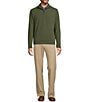 Color:Olive Heather - Image 3 - Autumnal Equinox Collection Long Sleeve Quarter-Zip Solid Pullover