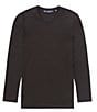 Color:Black - Image 1 - Big & Tall Long Sleeve Solid Knit V-Neck Sleep T-Shirt