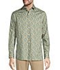 Color:Blue/Green - Image 1 - Botanica Collection Long Sleeve Paisley Sport Shirt