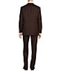 Color:Burgundy - Image 2 - Chicago Classic Fit 1-Rerverse Pleat Plaid Pattern 2-Piece Suit